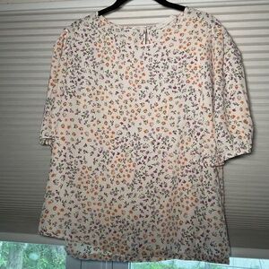 Elodie Floral Blouse – Short Sleeve – Size XL